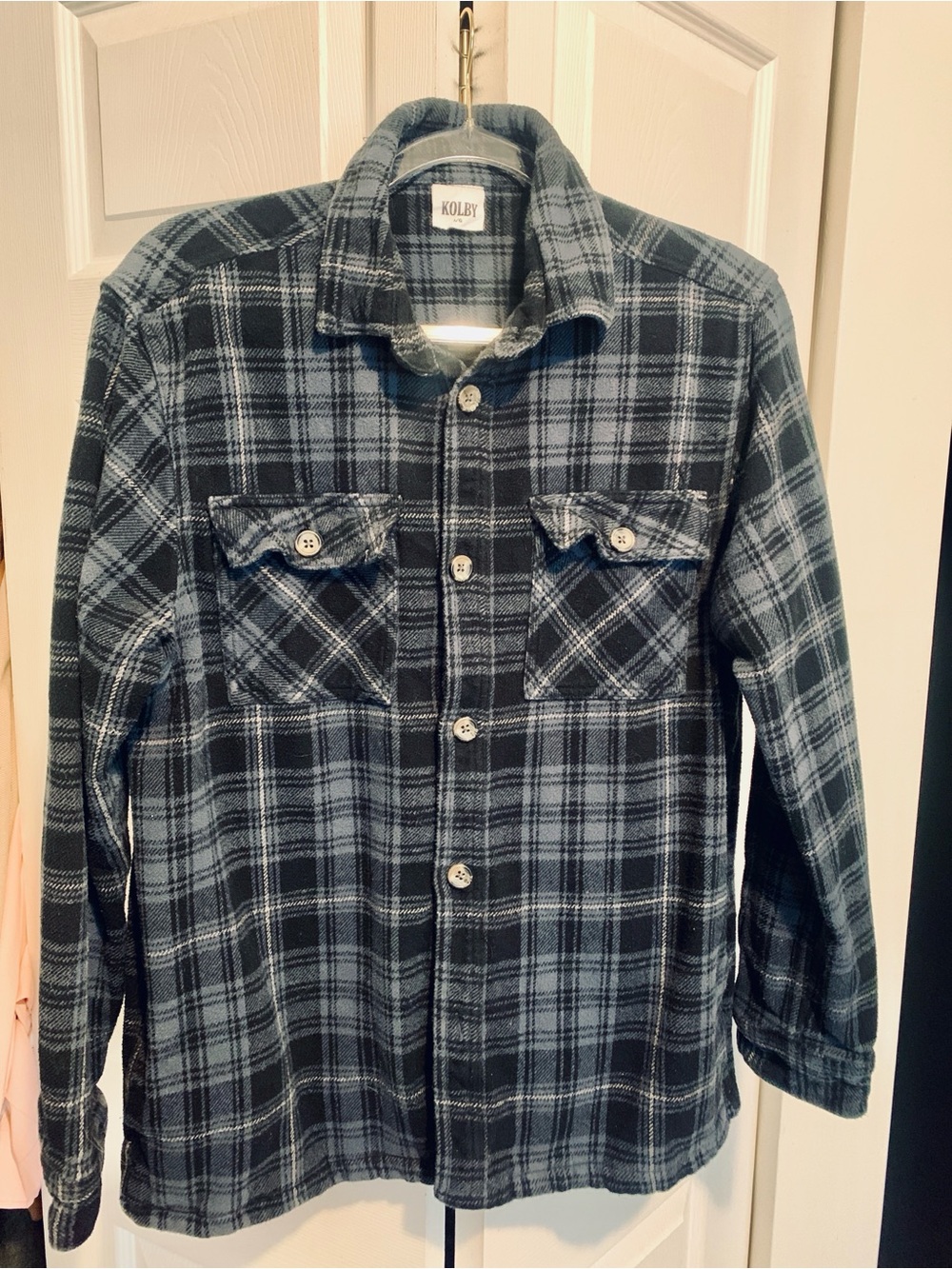 Kolby Plaid Shacket in Black and Blue